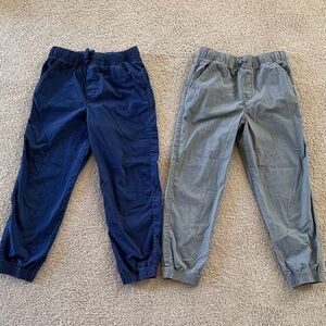Wonder Nation Boys Blue Jogger Pants Size 8 Gray Pull On Elastic Set of Two